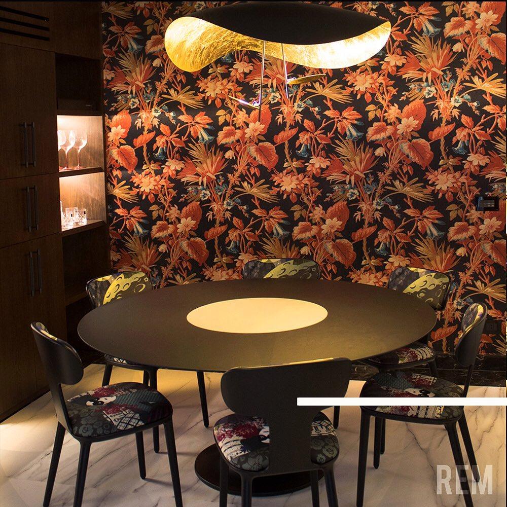 Aurisina Pendant Lamp Black Gold Curved Shade