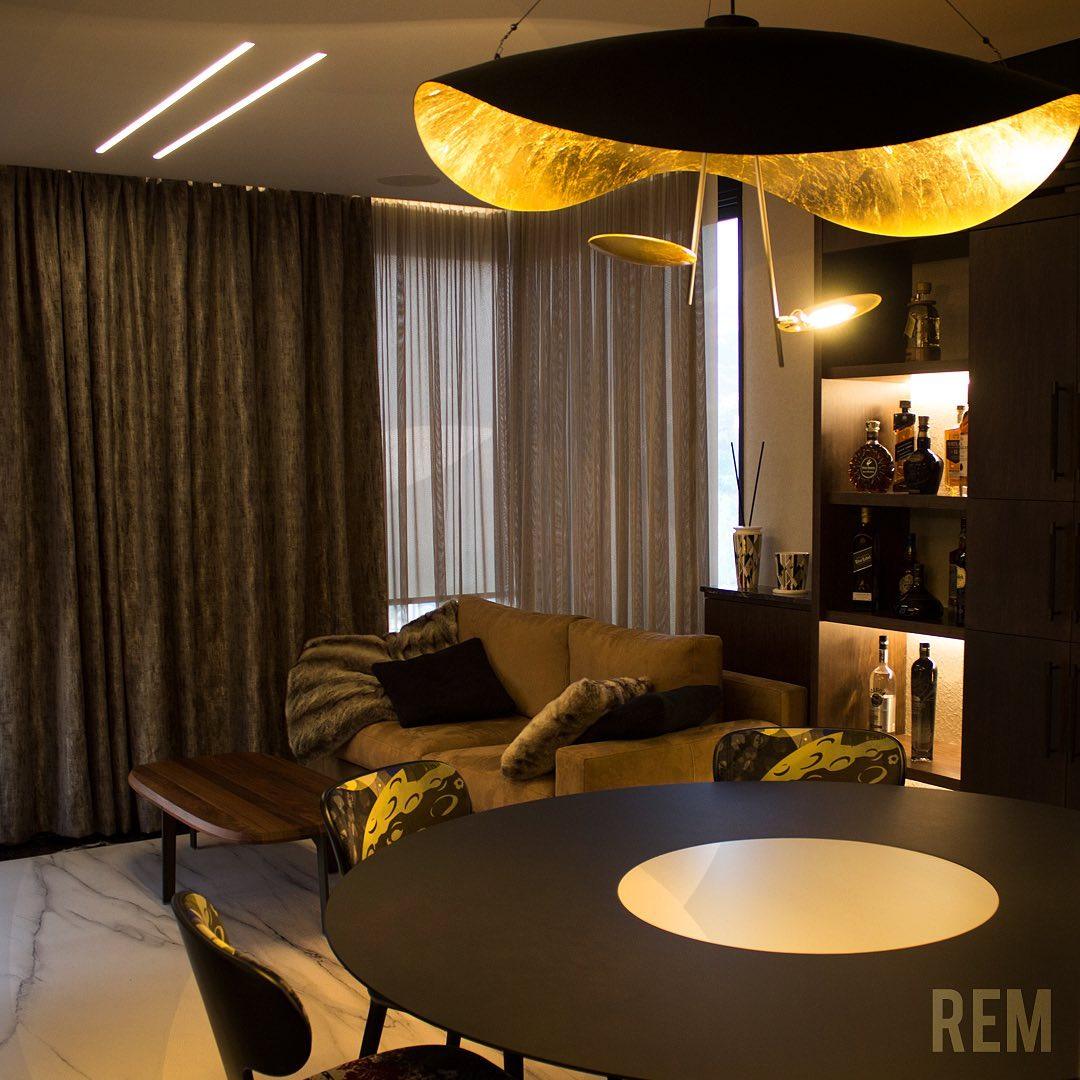 Aurisina Pendant Lamp Black Gold Curved Shade