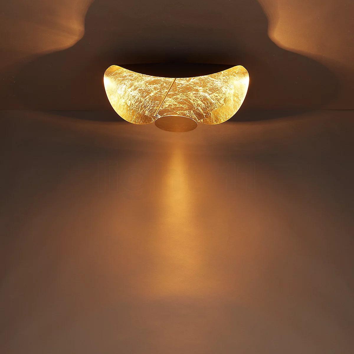 Solenena Ceiling Lamp Curved Shade and Gold Interior