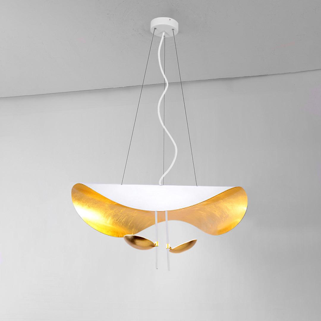 Aurisina Pendant Lamp Black Gold Curved Shade