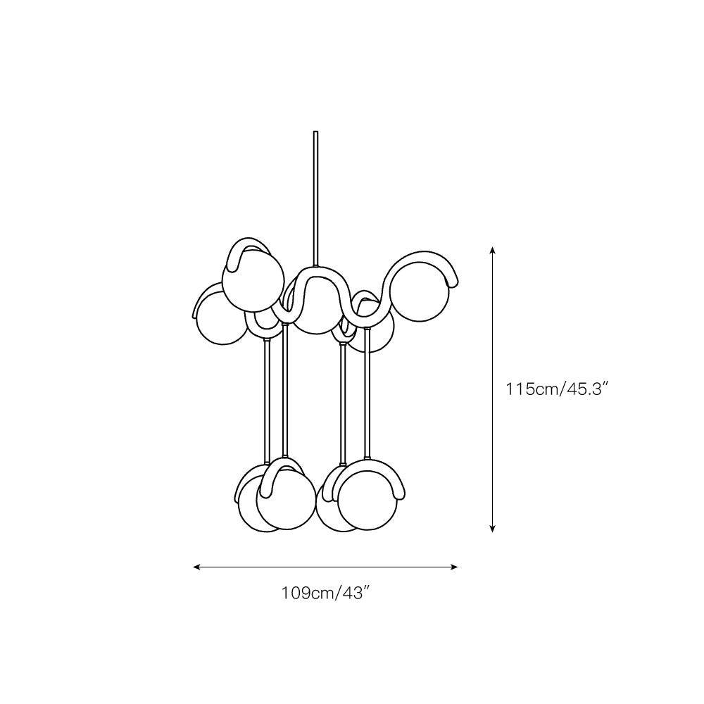 Eurvinen Creativity Elegance Art Brass Glass Chandelier - Neutral Decor
