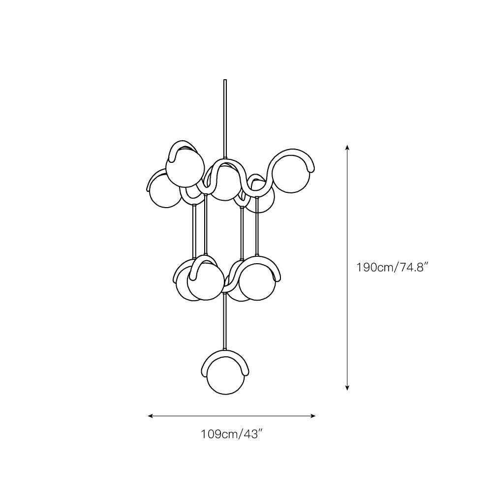 Eurvinen Creativity Elegance Art Brass Glass Chandelier - Neutral Decor