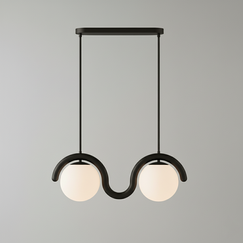 Aria Modern Metal Glass Linear Chandelier