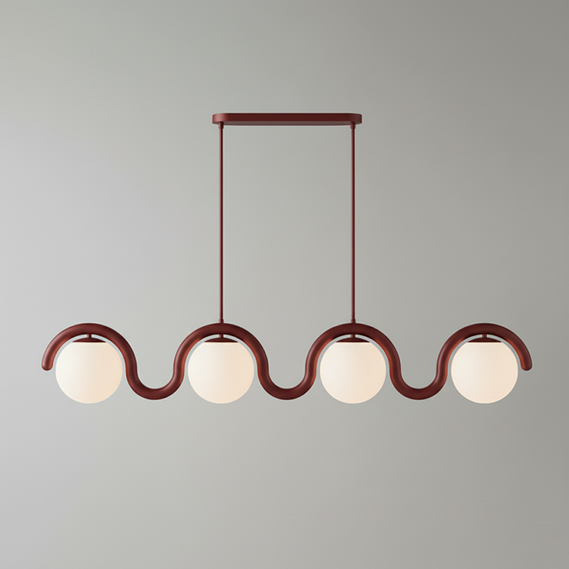 Aria Modern Metal Glass Linear Chandelier