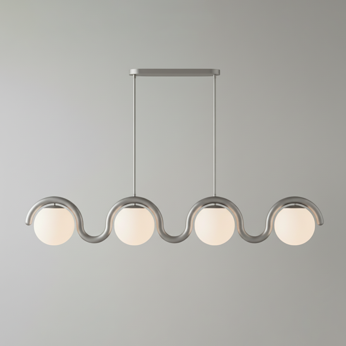 Aria Modern Metal Glass Linear Chandelier