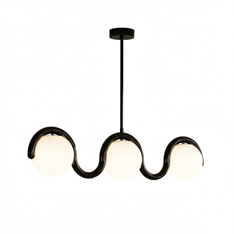 Aria Modern Metal Glass Linear Chandelier