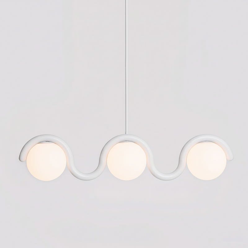 Aria Modern Metal Glass Linear Chandelier