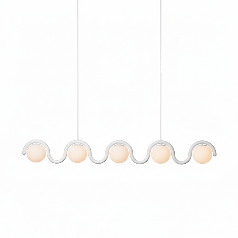 Aria Modern Metal Glass Linear Chandelier
