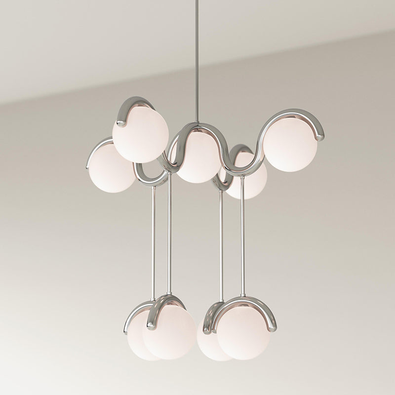 Eurvinen Creativity Elegance Art Brass Glass Chandelier
