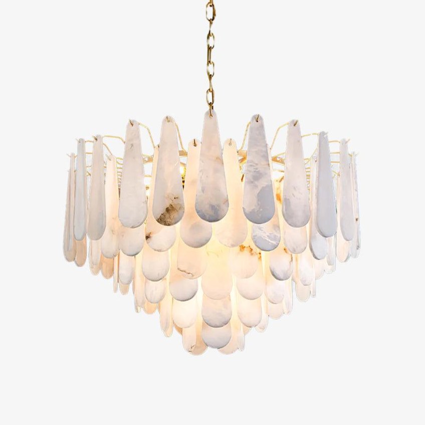 Niveneon Teardrop Alabaster Chandelier