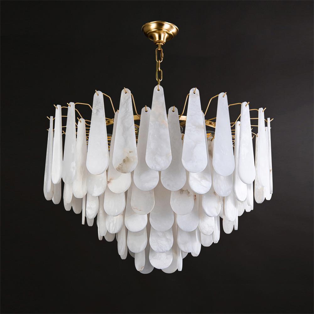 Niveneon Teardrop Alabaster Chandelier