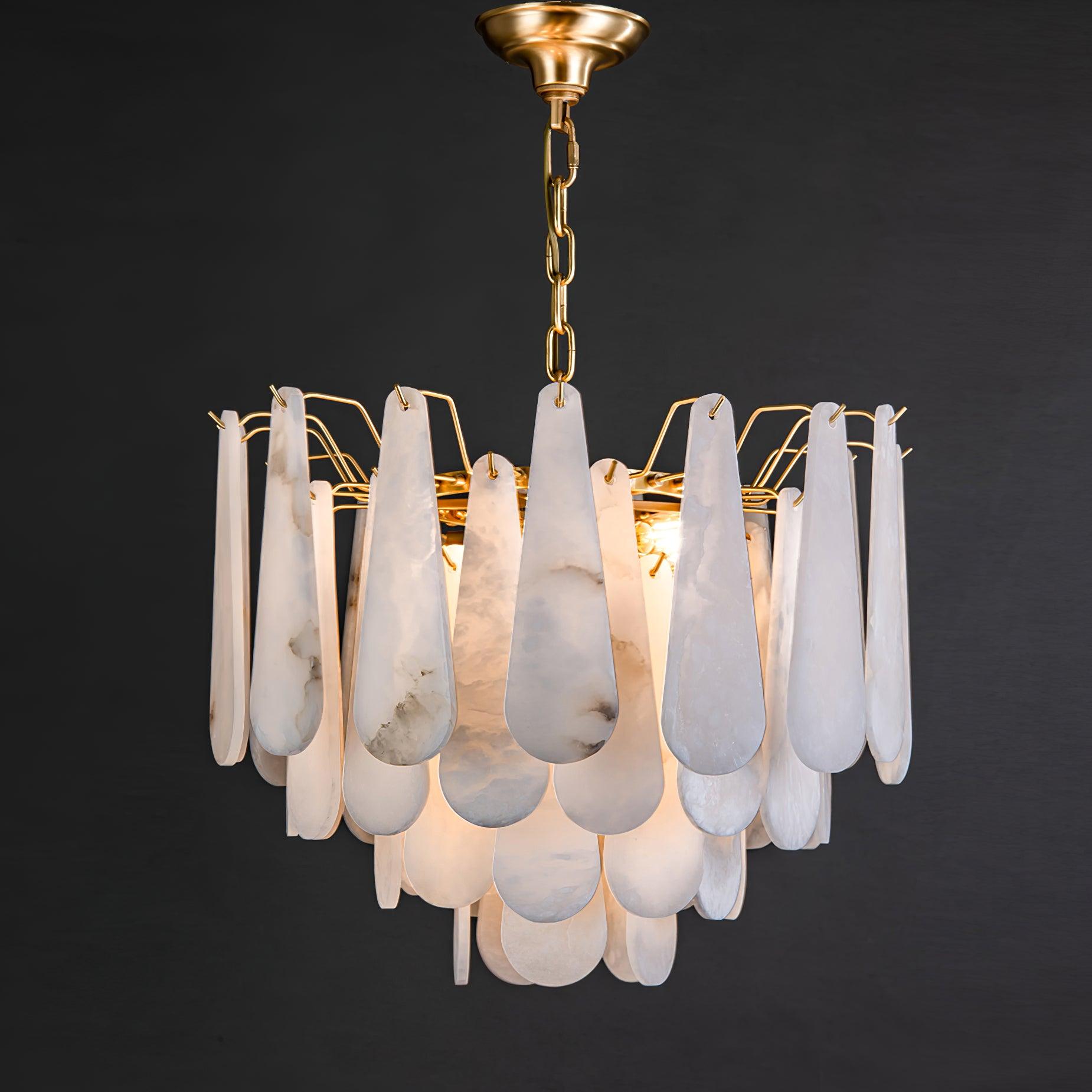 Niveneon Teardrop Alabaster Chandelier