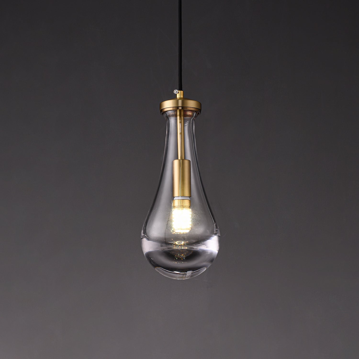 Votheor Modern Minimalist Brass Glass Pendant Lamp
