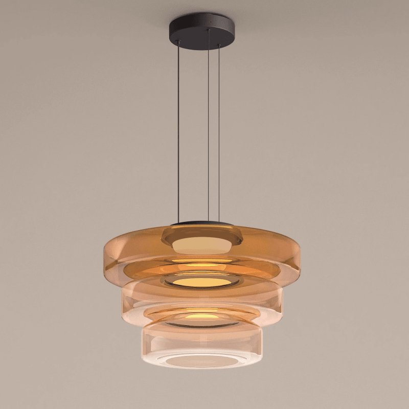 Lustra Pendant Lamp Glass Circles Multi-Level - Neutral Decor