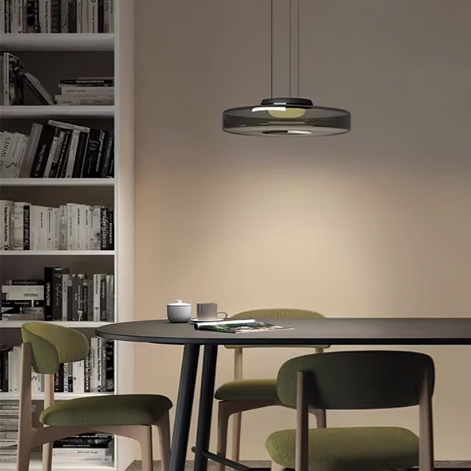 Lustra Pendant Lamp Glass Circles Multi-Level - Neutral Decor