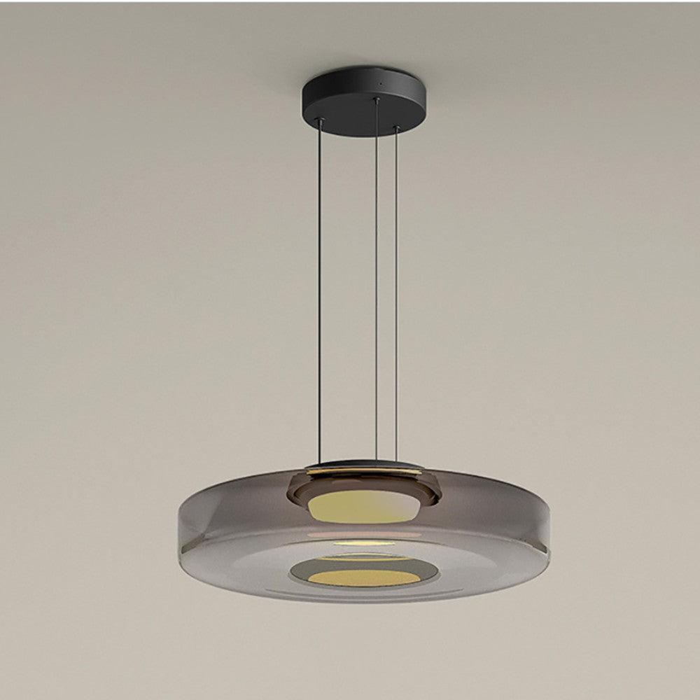 Lustra Pendant Lamp Glass Circles Multi-Level - Neutral Decor