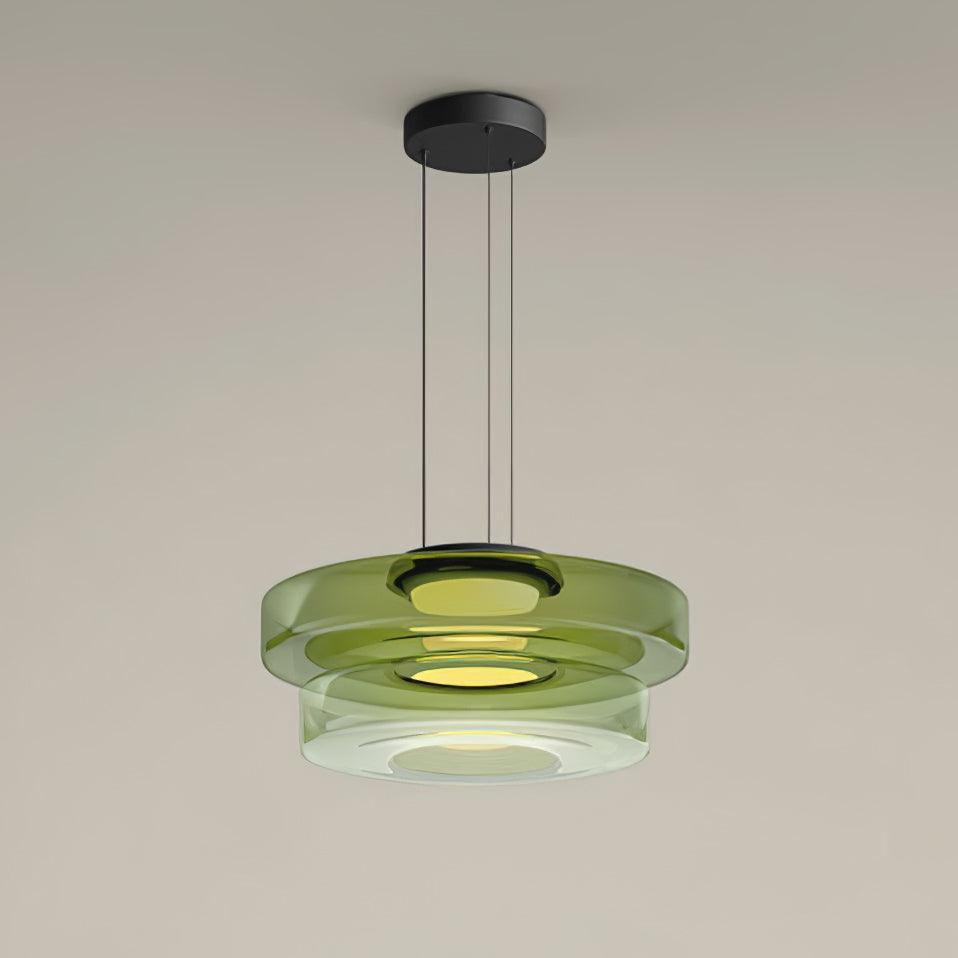 Lustra Pendant Lamp Glass Circles Multi-Level - Neutral Decor