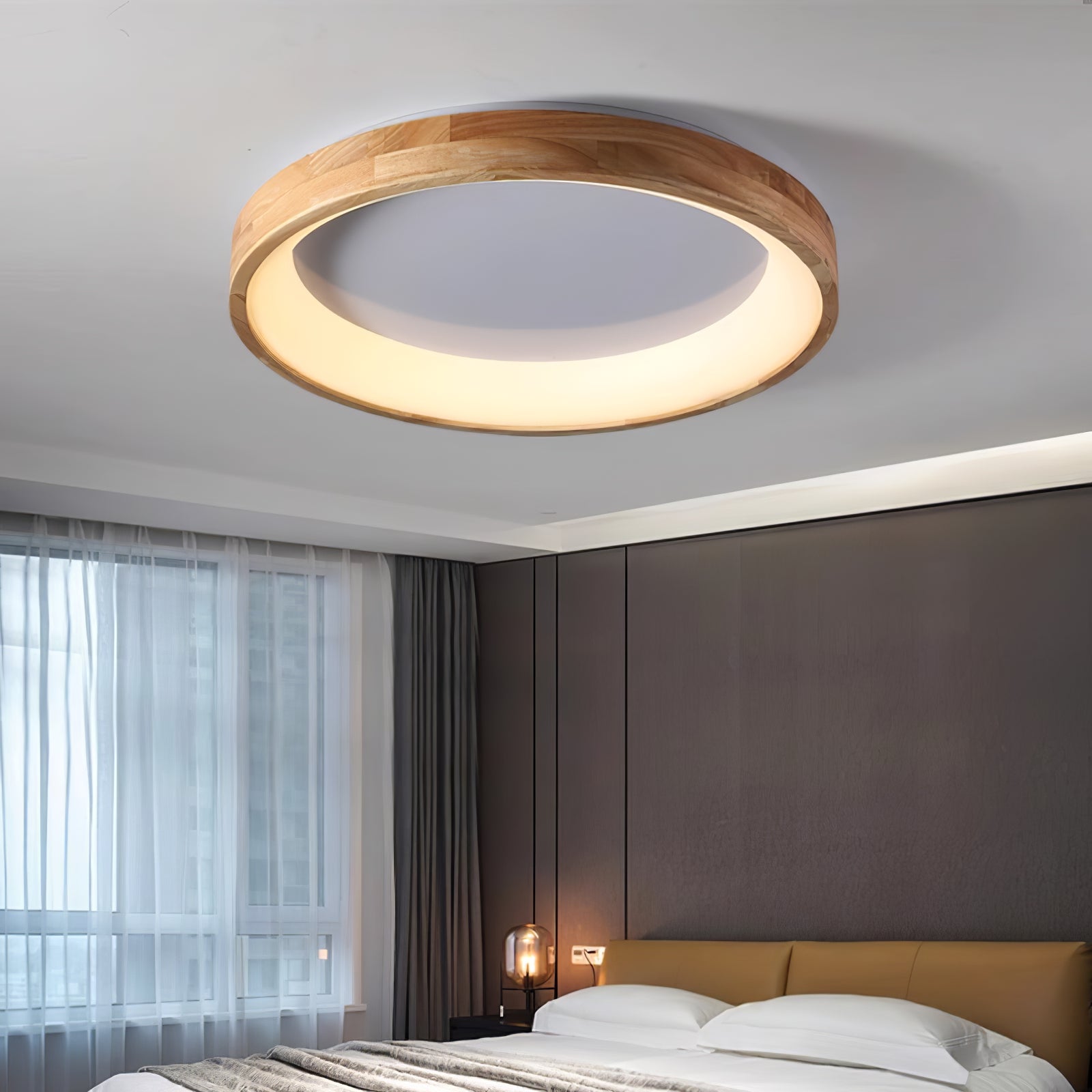 Uphae Modern Minimalist Square Wood Ceiling Light