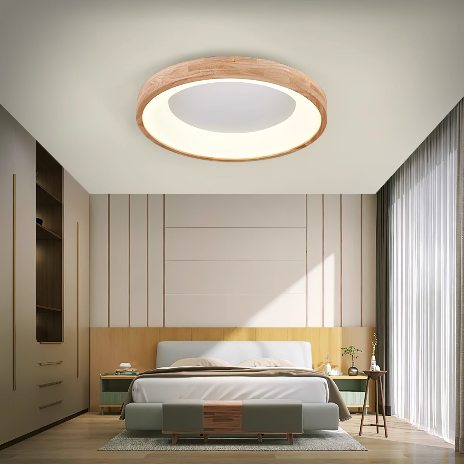 Uphae Modern Minimalist Square Wood Ceiling Light