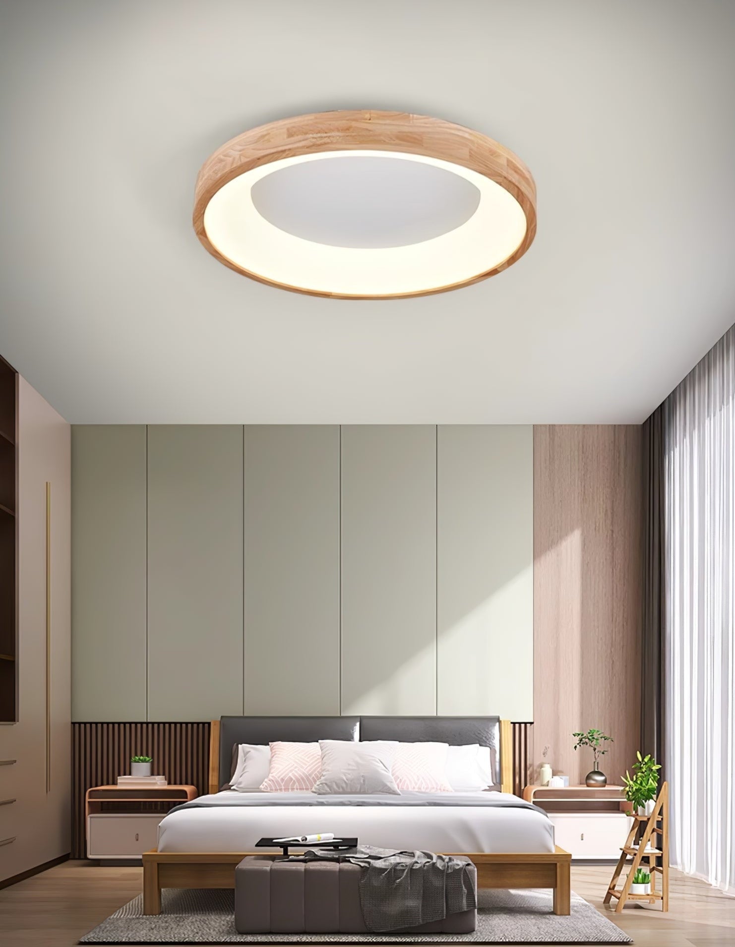 Uphae Modern Minimalist Square Wood Ceiling Light