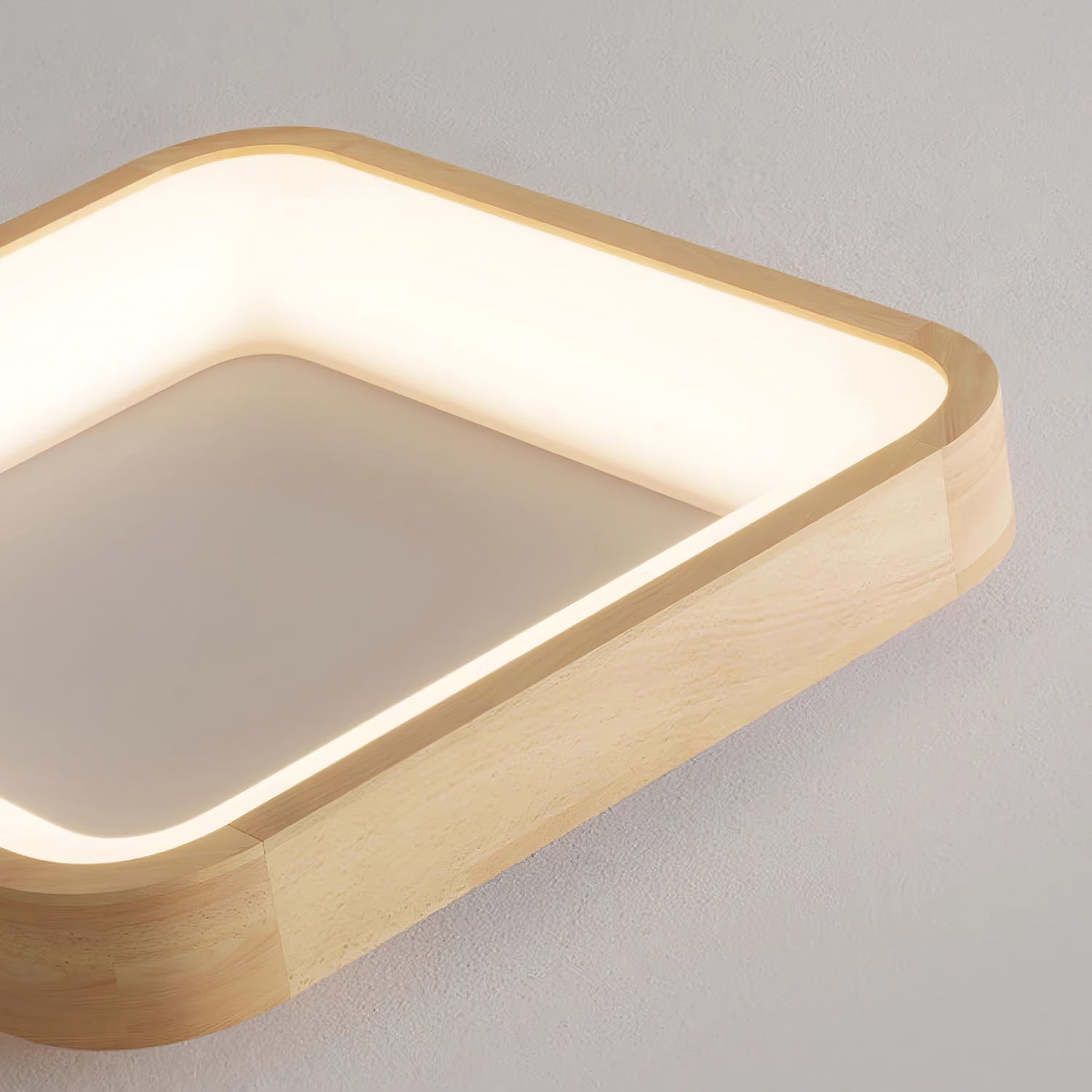 Uphae Modern Minimalist Square Wood Ceiling Light