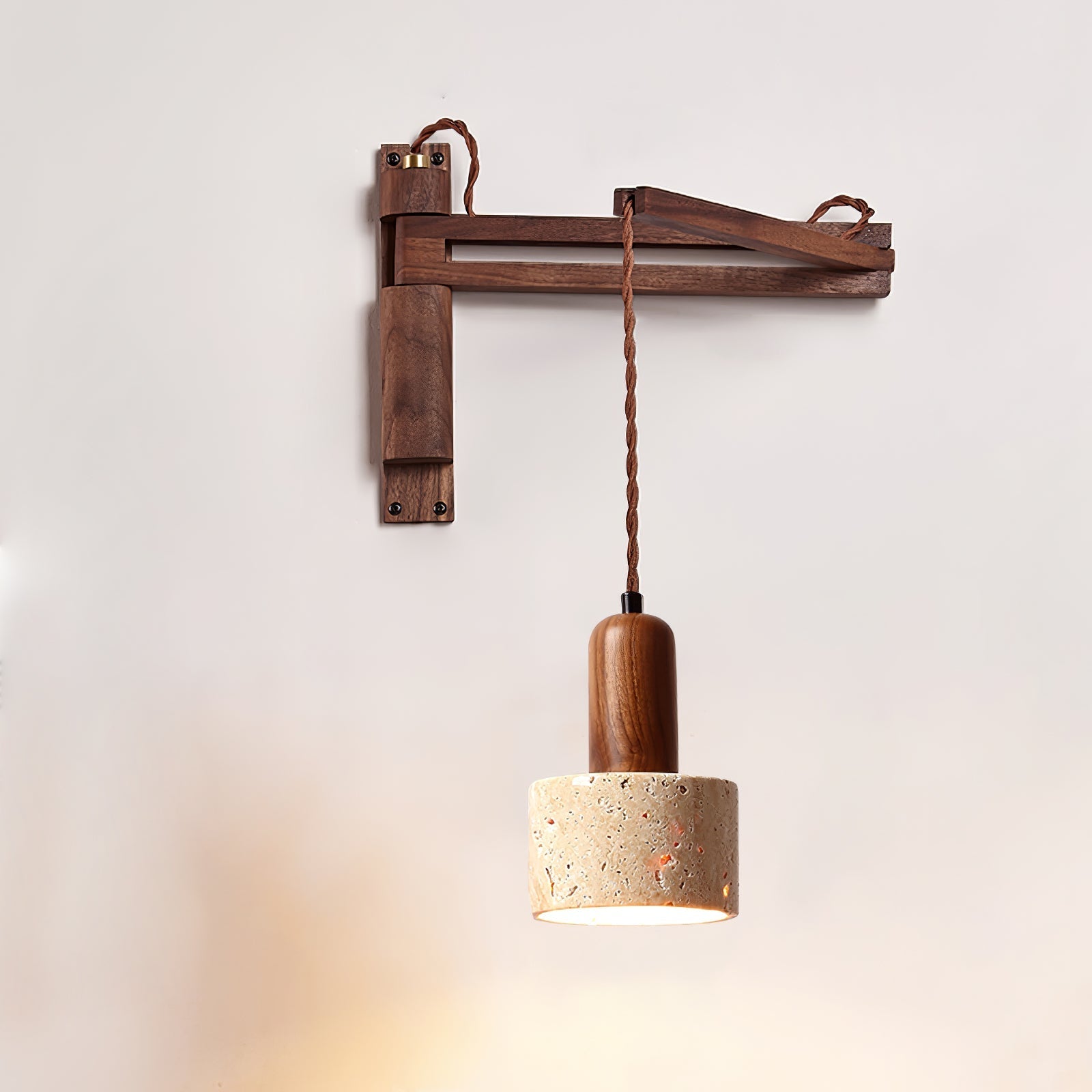 Arboren Adjustable Travertine Dome Wall Sconce