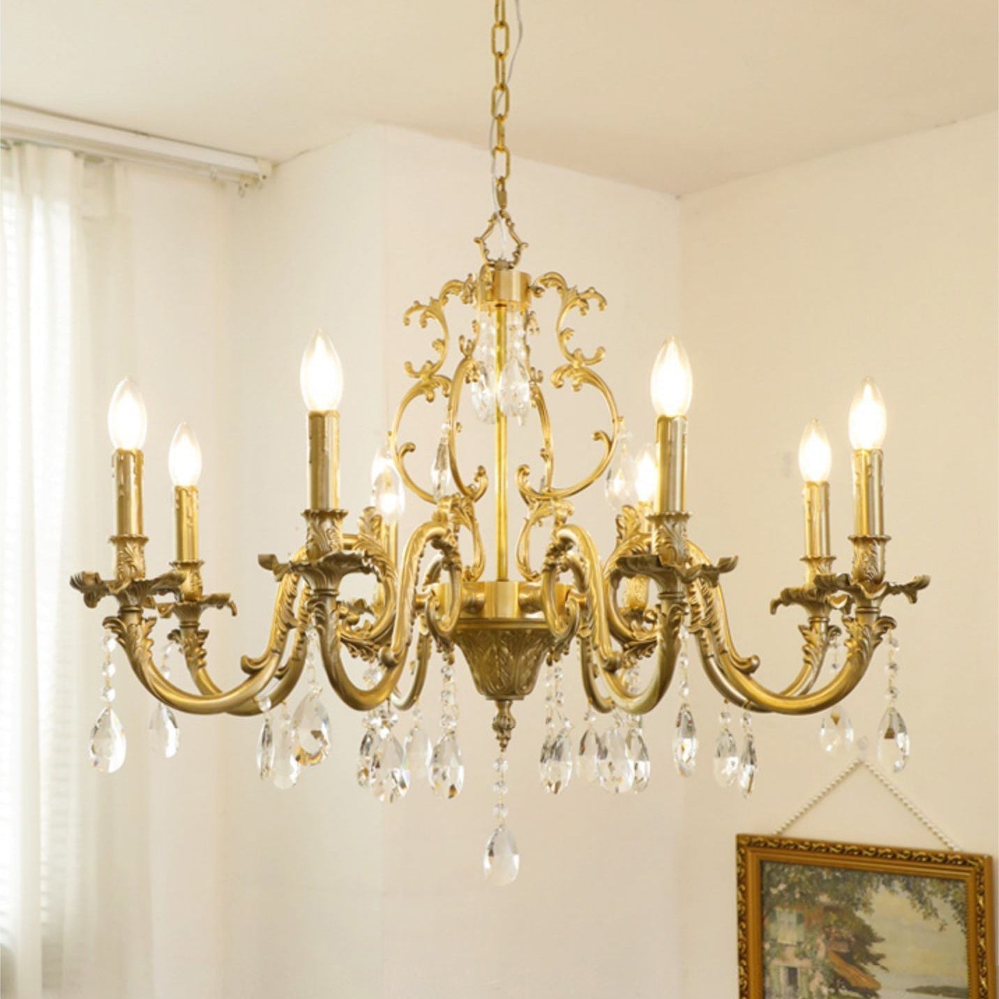 Olrinila Postmodern Luxury Brass Crystal Chandelier - Neutral Decor