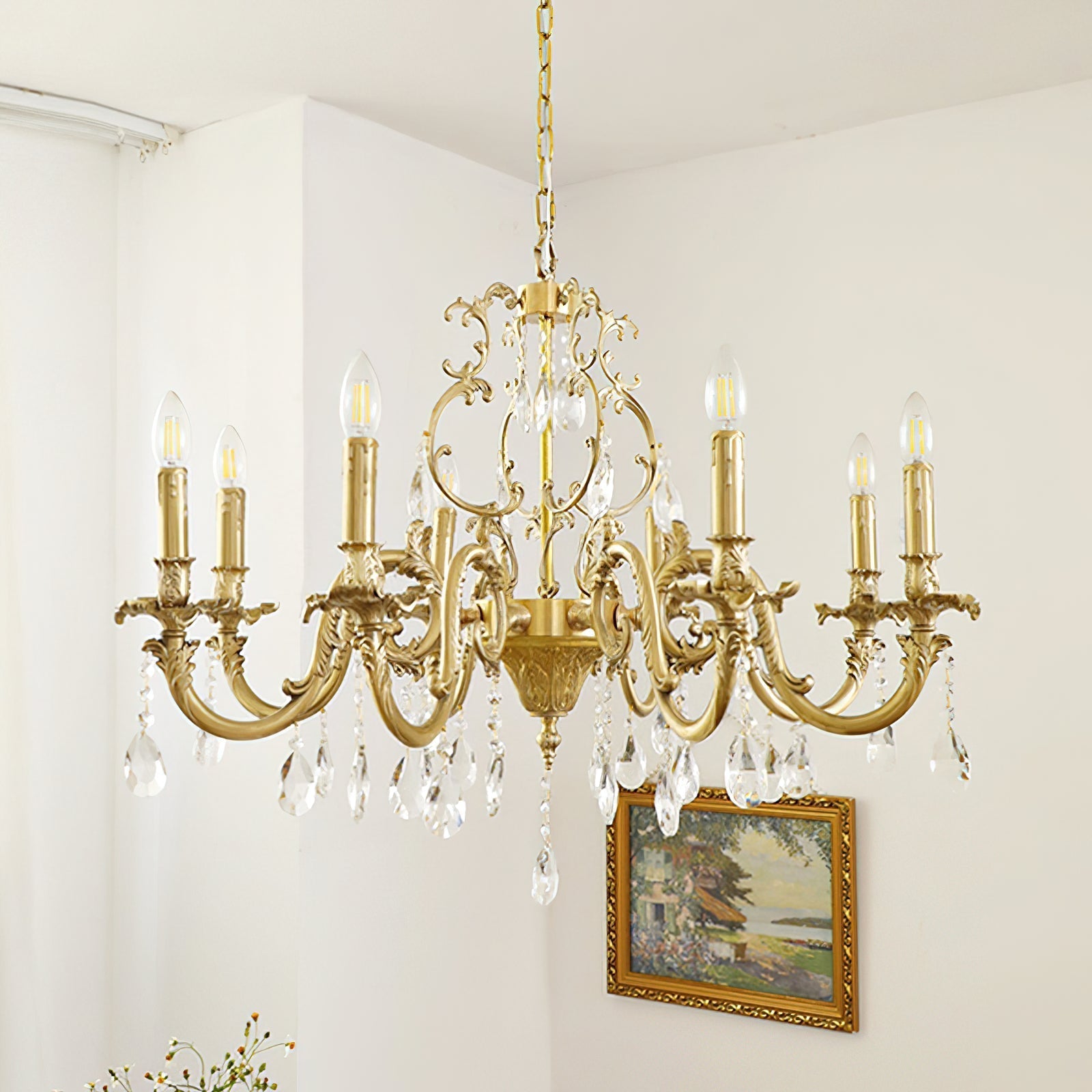 Olrinila Postmodern Luxury Brass Crystal Chandelier - Neutral Decor