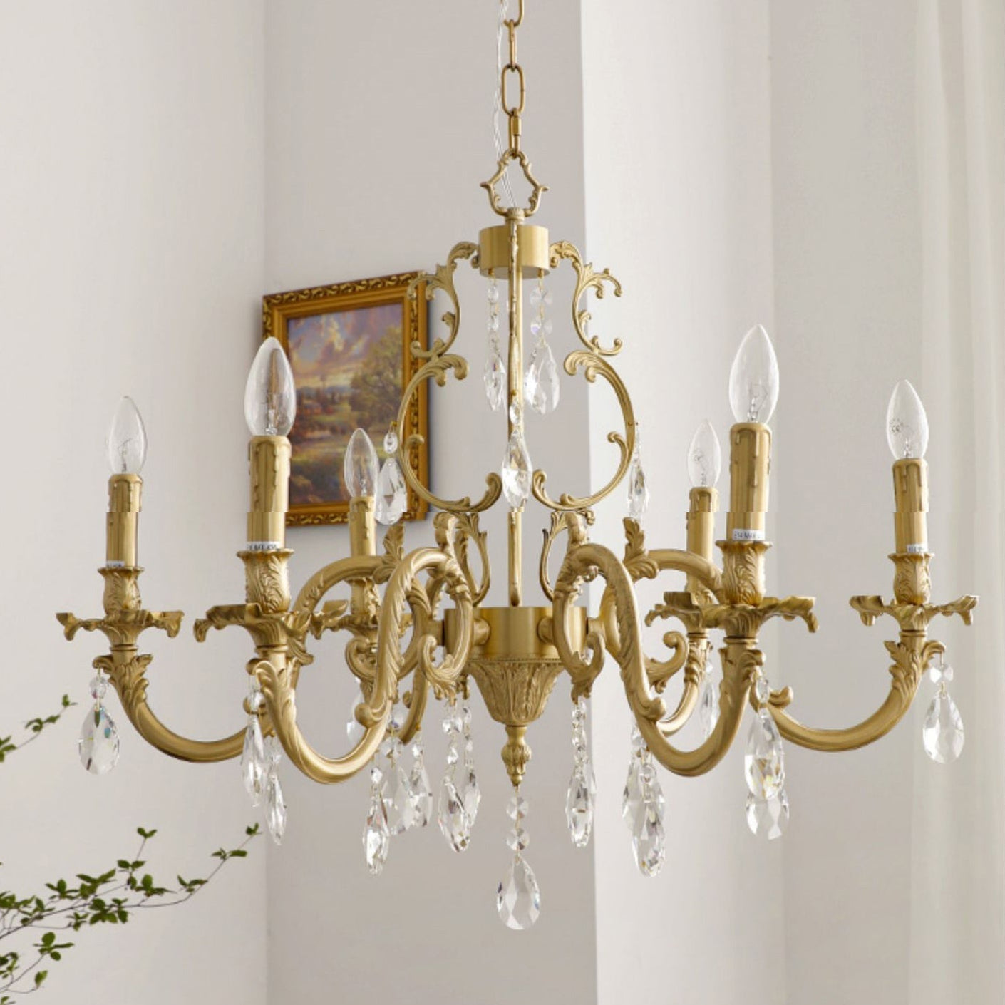 Olrinila Postmodern Luxury Brass Crystal Chandelier - Neutral Decor