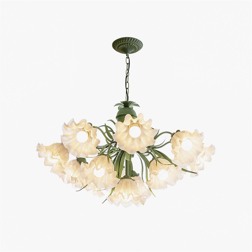Evren Chandelier Flower with Petals and Leaves