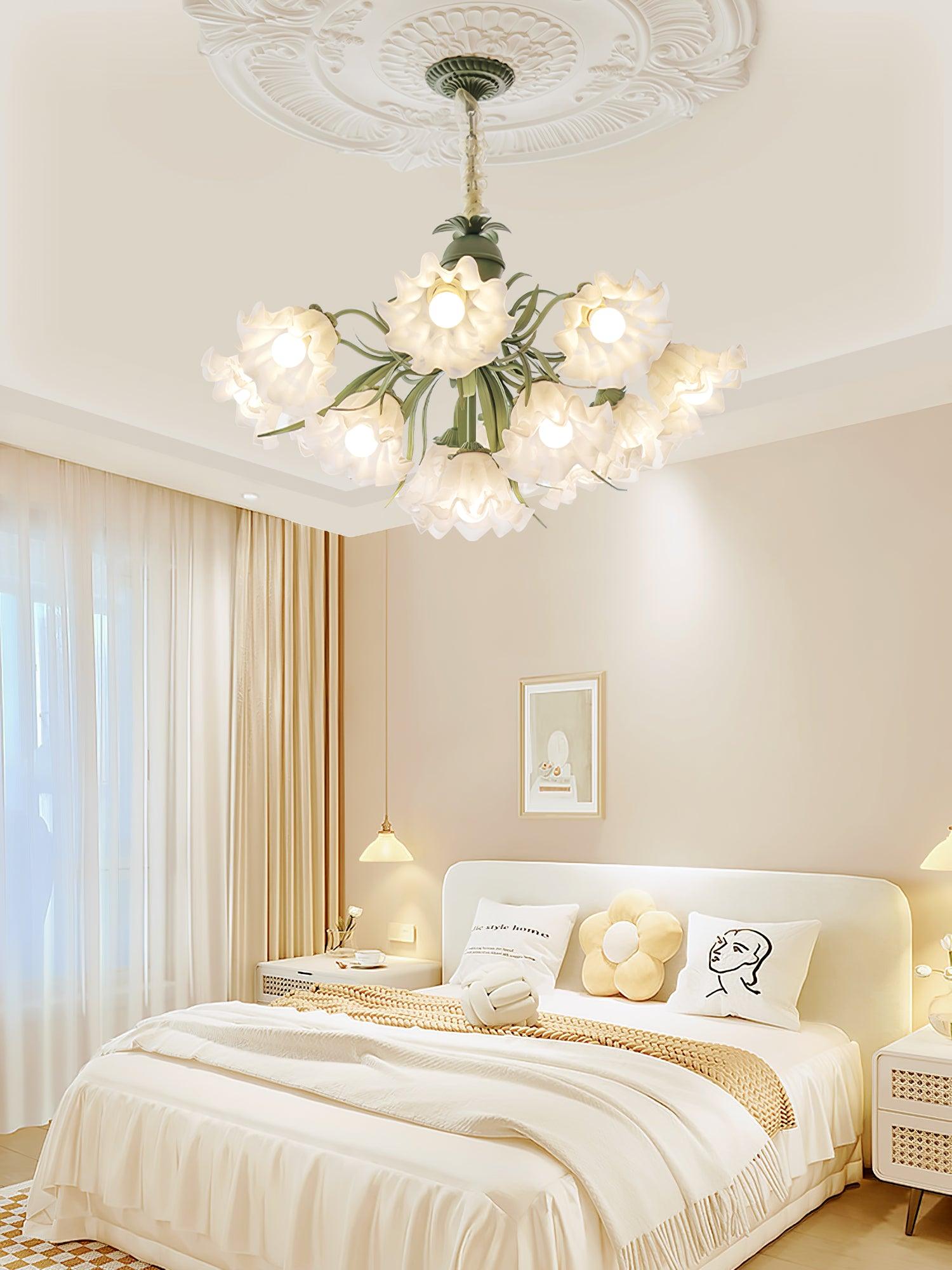Evren Chandelier Flower with Petals and Leaves