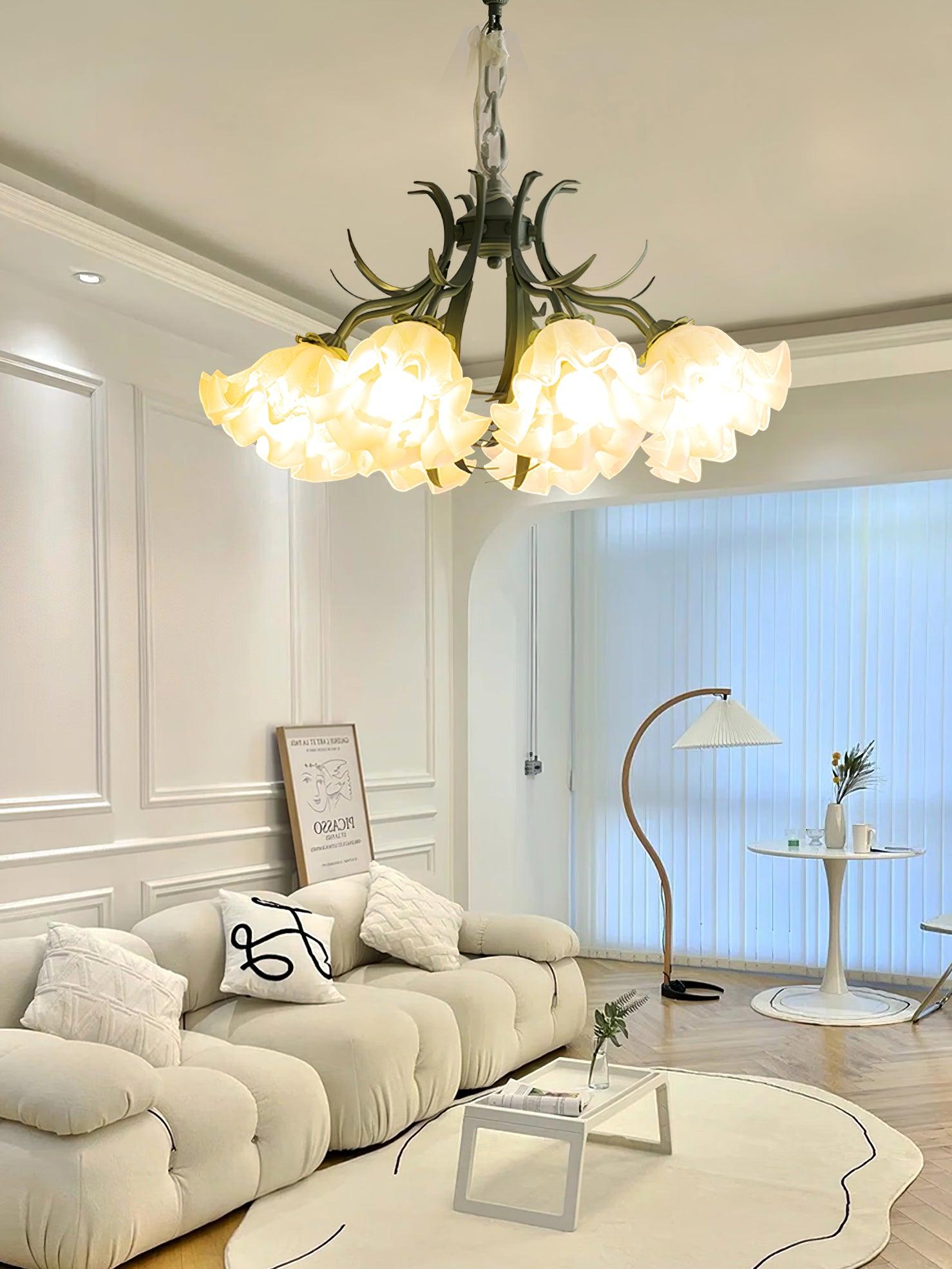 Evren Chandelier Flower with Petals and Leaves