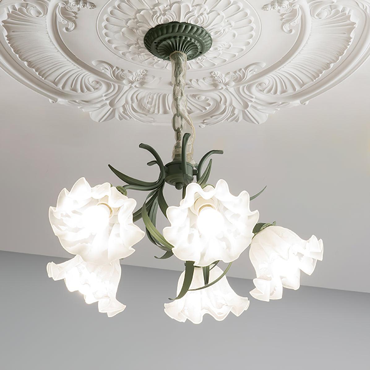 Evren Chandelier Flower with Petals and Leaves