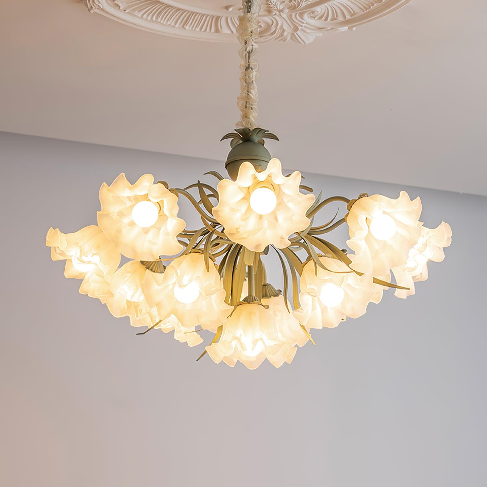 Evren Chandelier Flower with Petals and Leaves