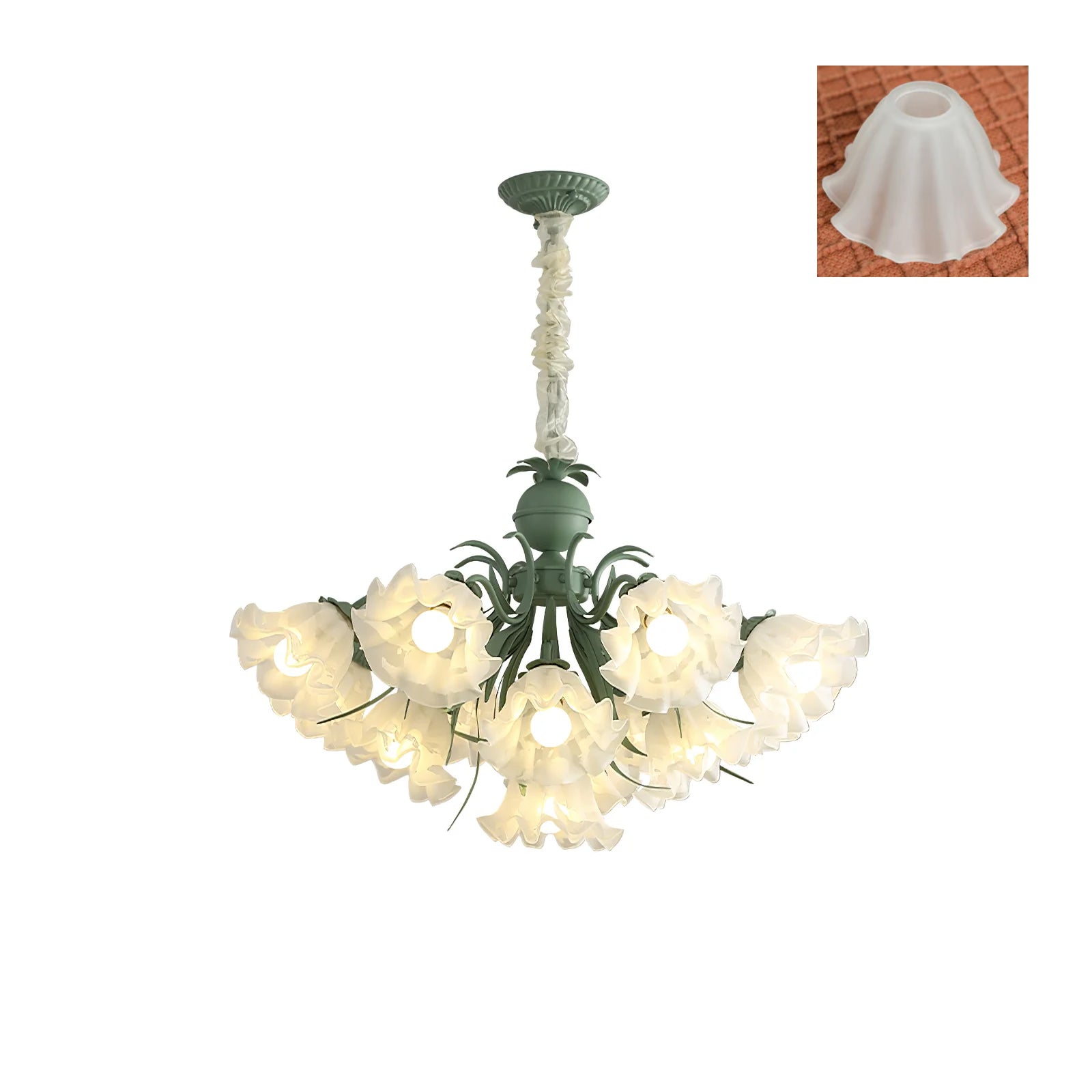 Evren Chandelier Flower with Petals and Leaves