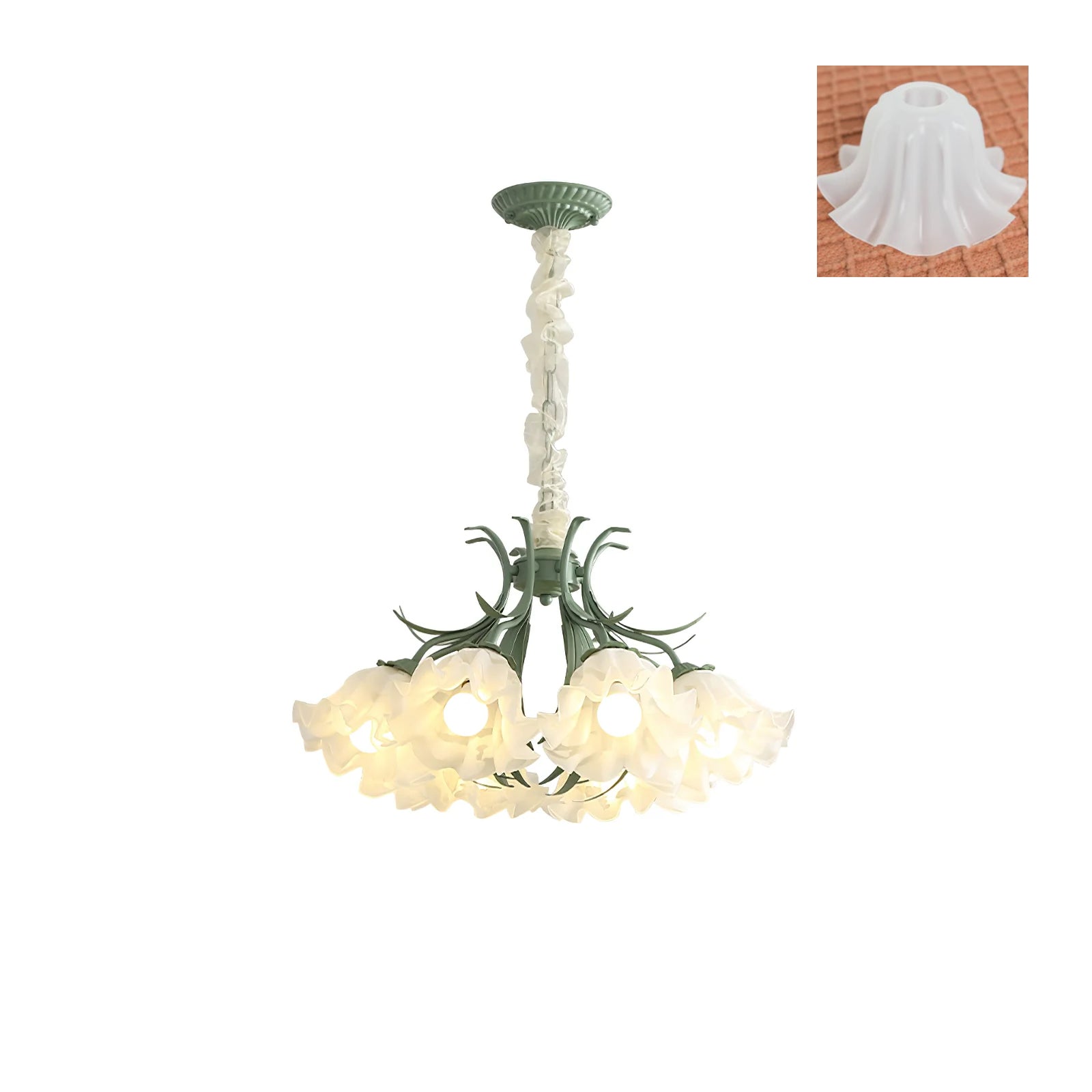 Evren Chandelier Flower with Petals and Leaves