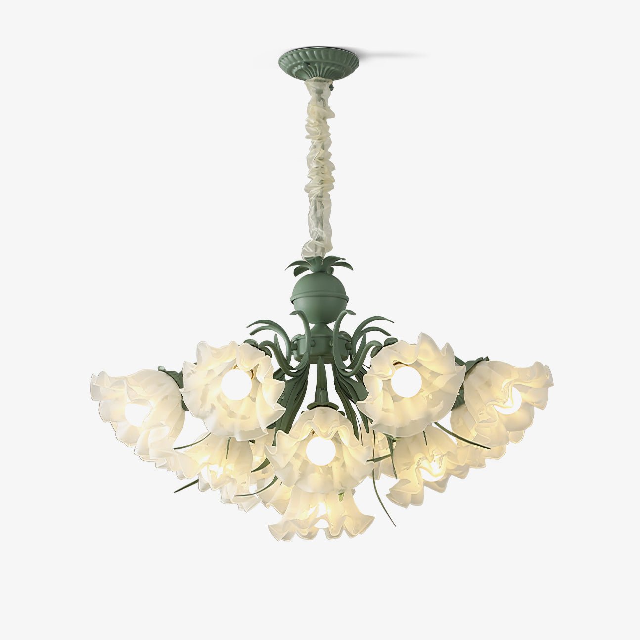 Evren Chandelier Flower with Petals and Leaves