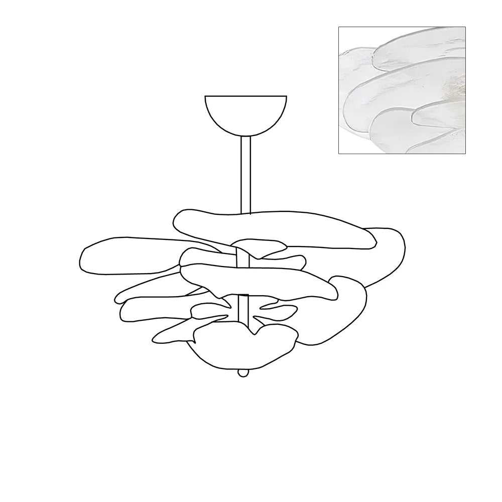 Fairwell Lotus Leaf Layered Glass Chandelier