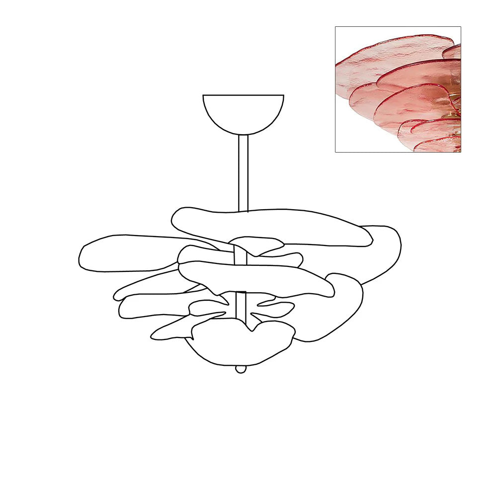 Fairwell Lotus Leaf Layered Glass Chandelier