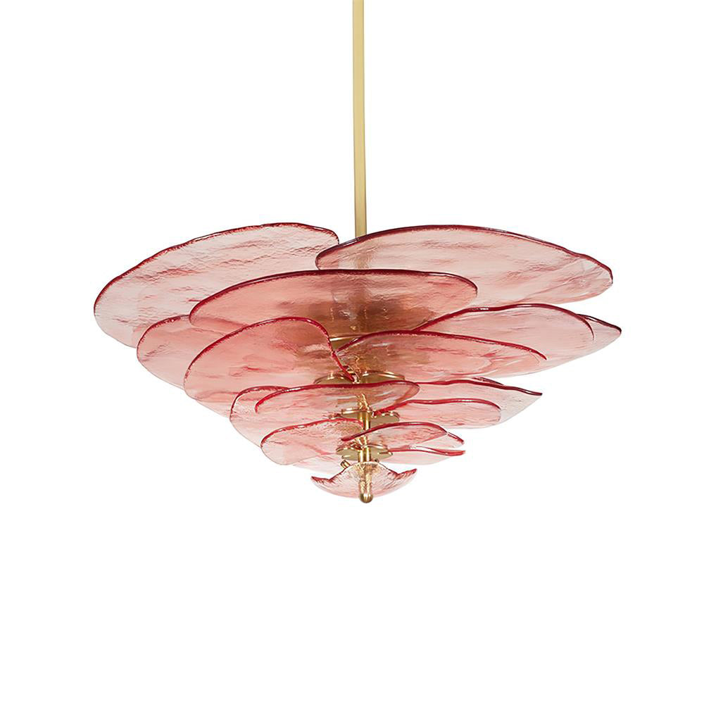Fairwell Lotus Leaf Layered Glass Chandelier