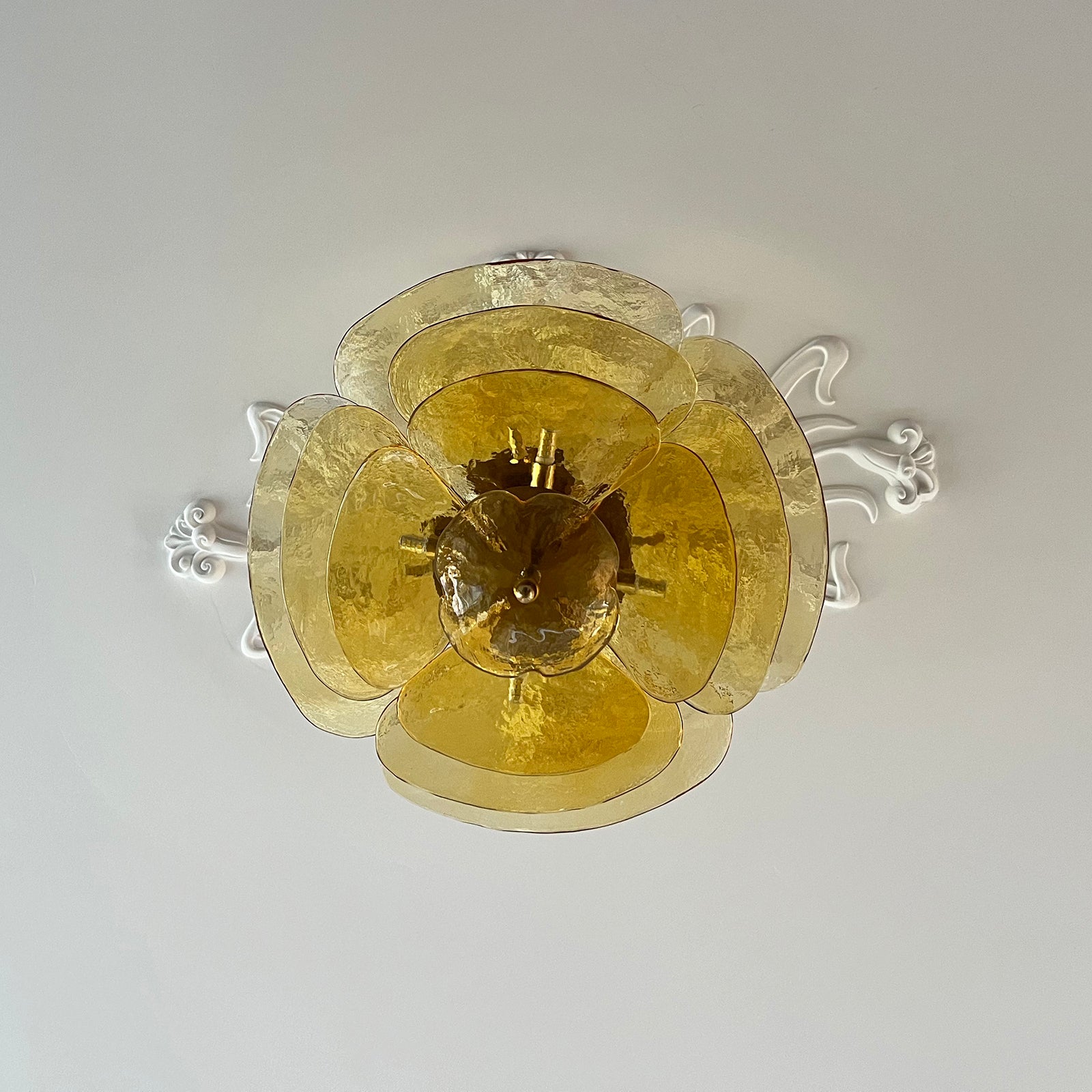 Fairwell Lotus Leaf Layered Glass Chandelier