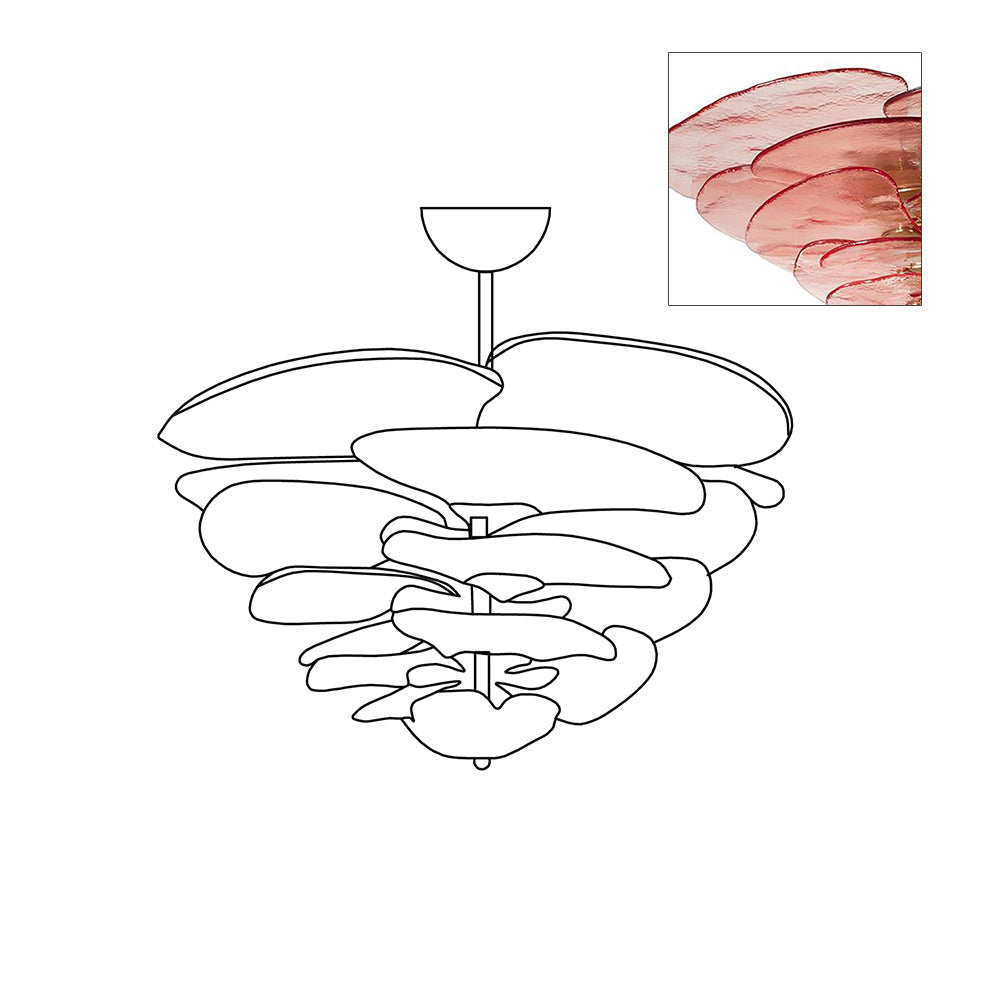 Crivs Chandelier Gold Murano Glass Petal Luxury