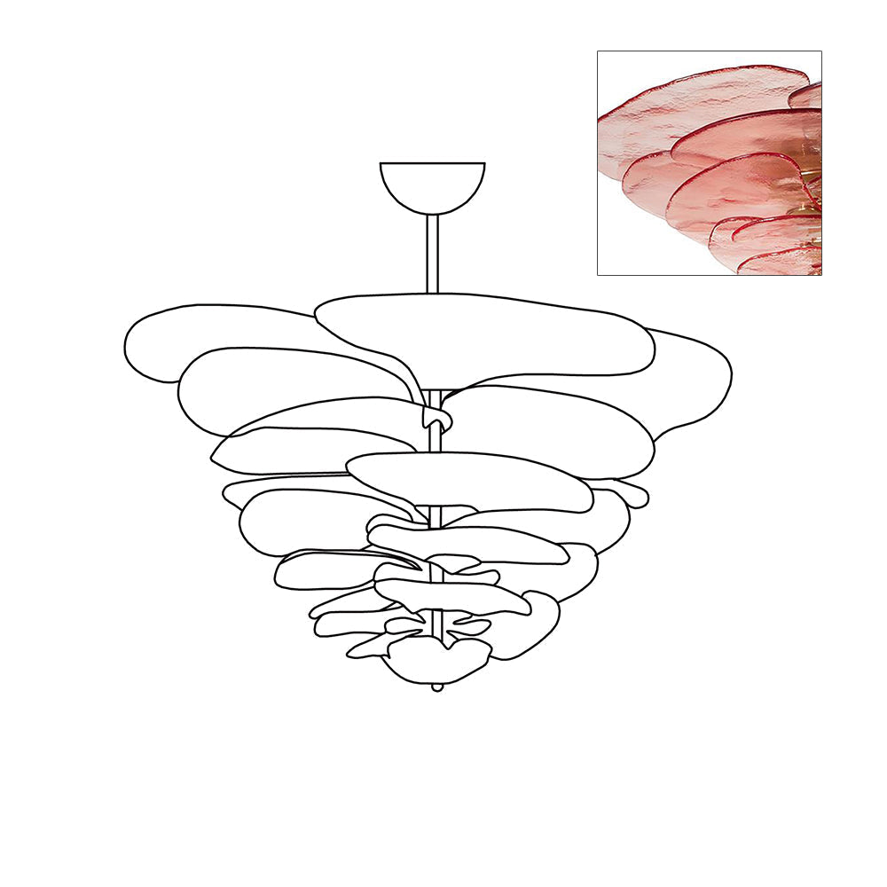 Crivs Chandelier Gold Murano Glass Petal Luxury