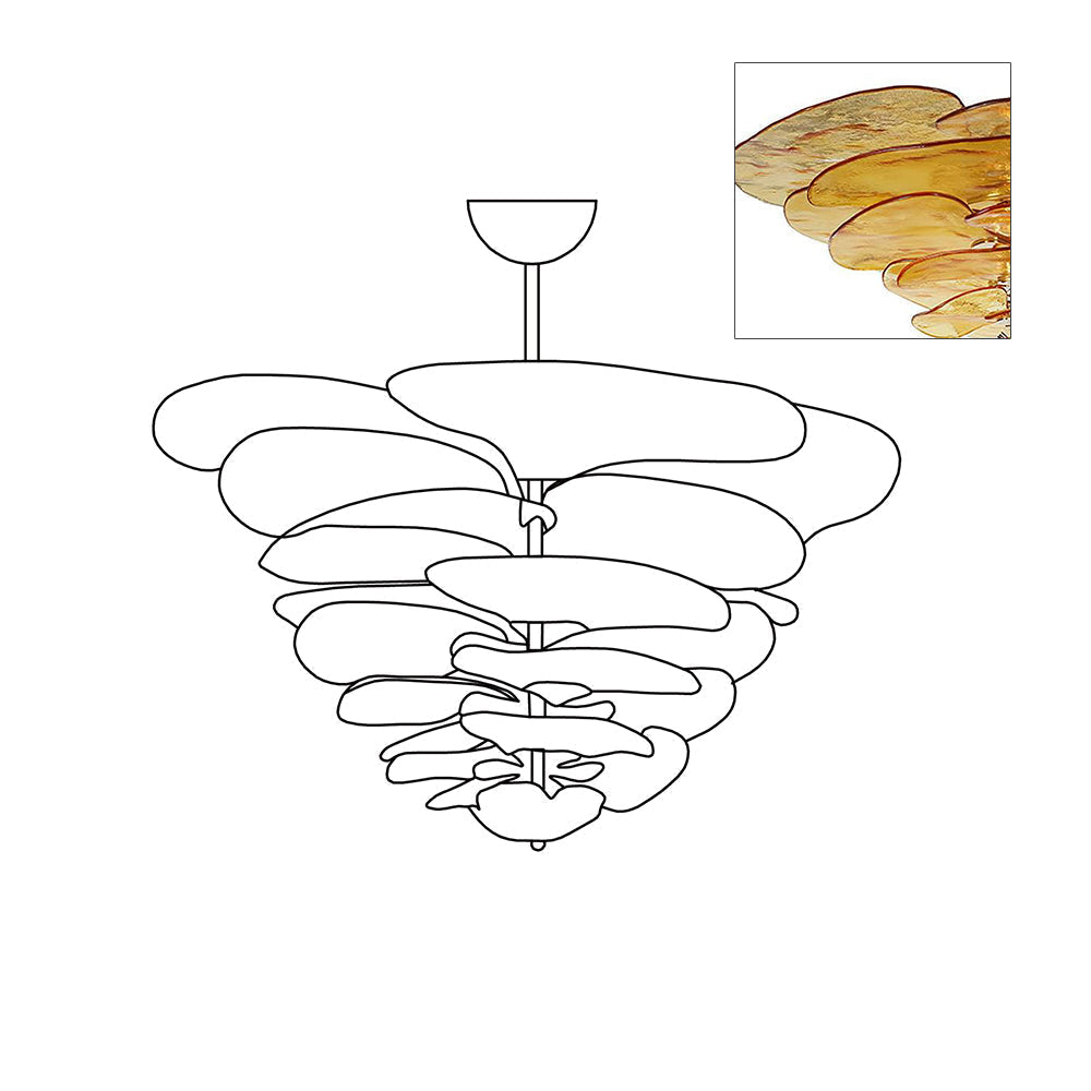 Crivs Chandelier Gold Murano Glass Petal Luxury