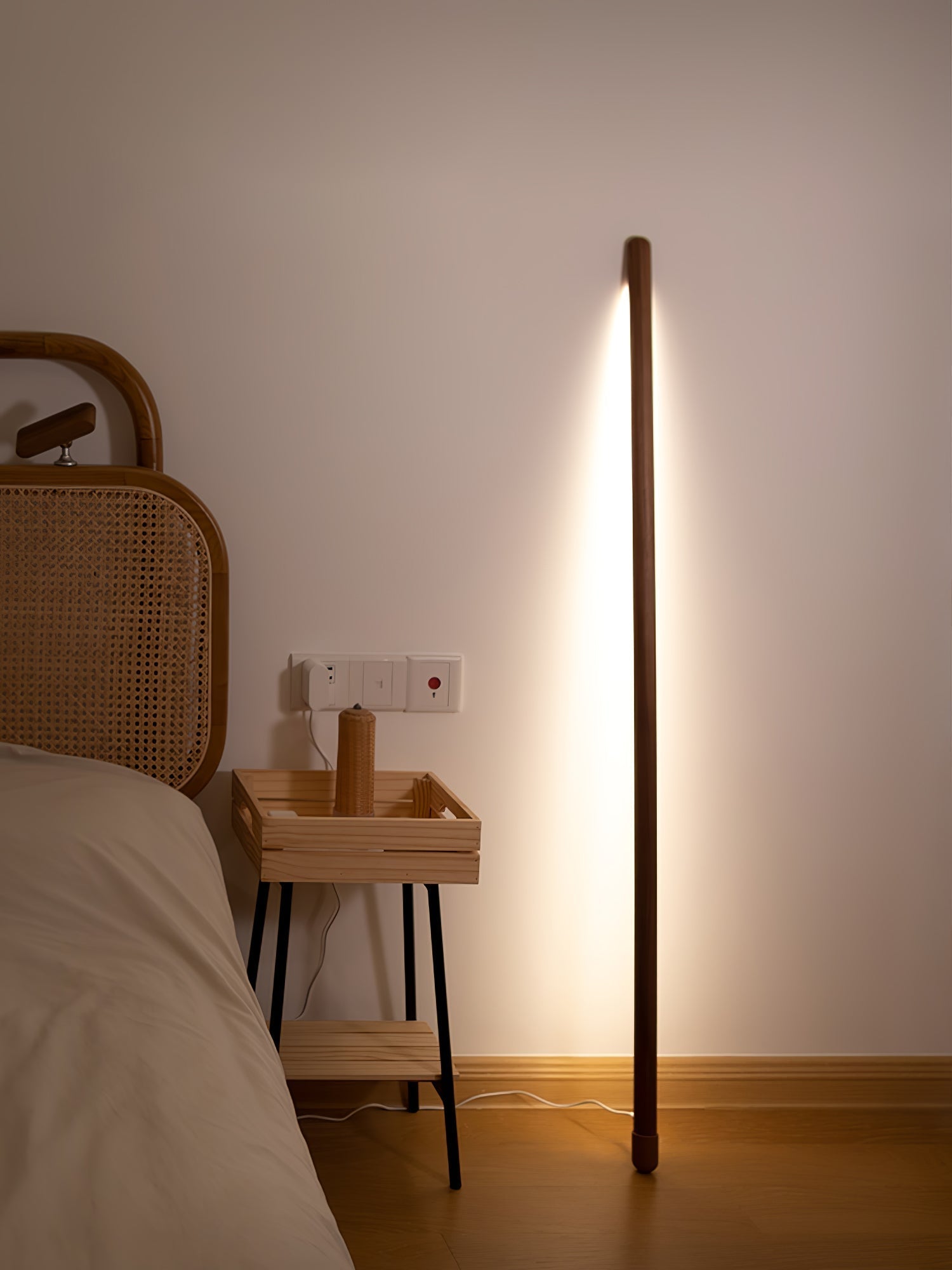 Echo Linear Modern Wood Floor Lamp