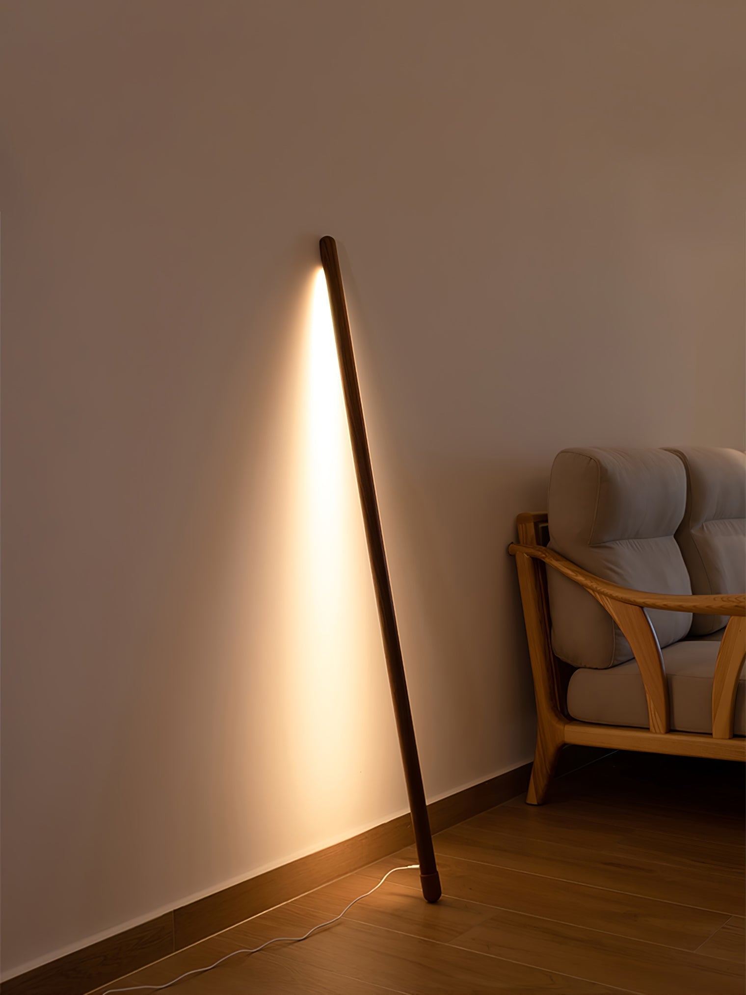 Echo Linear Modern Wood Floor Lamp