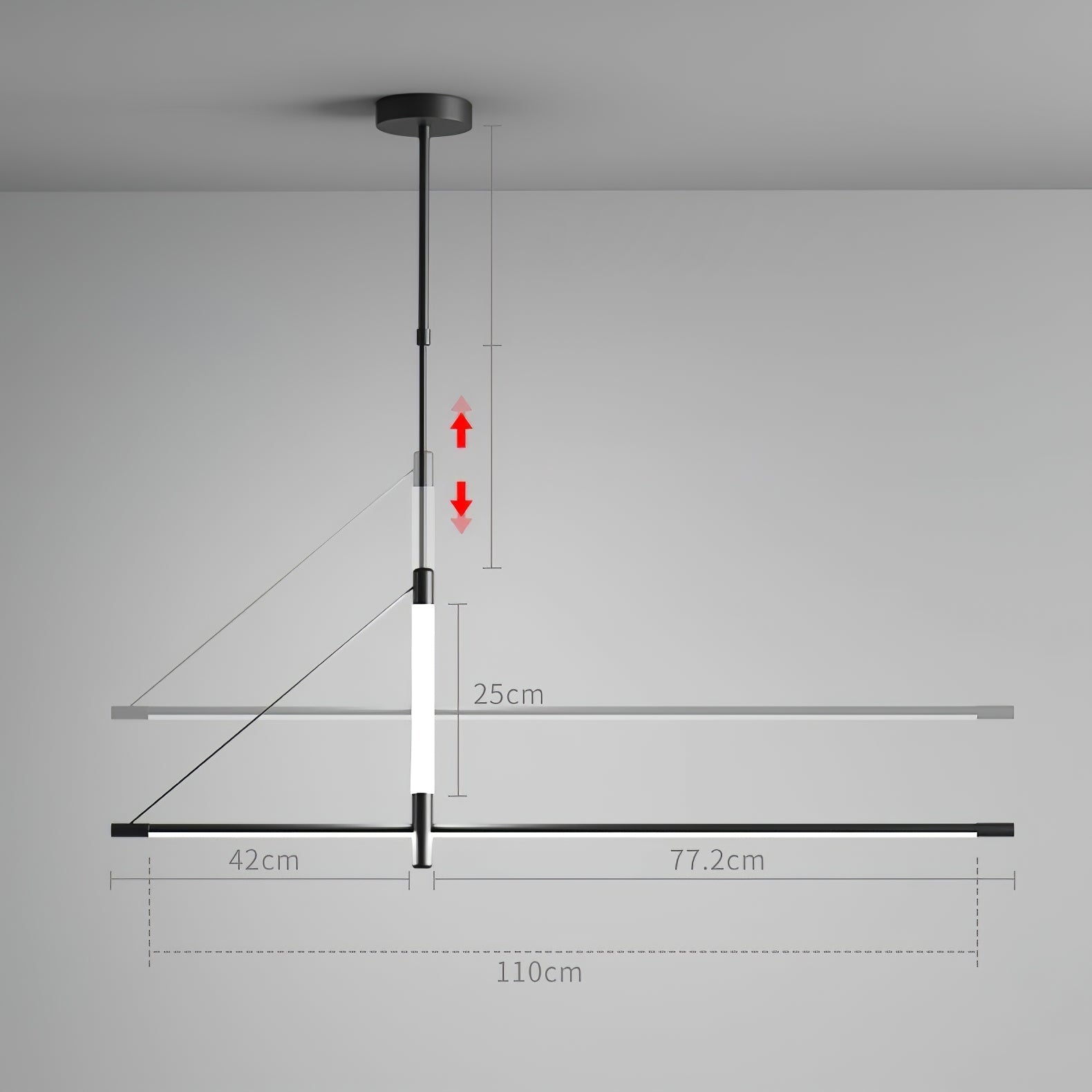 Araeyra Modern Minimalist Linear Axis Pendant Light