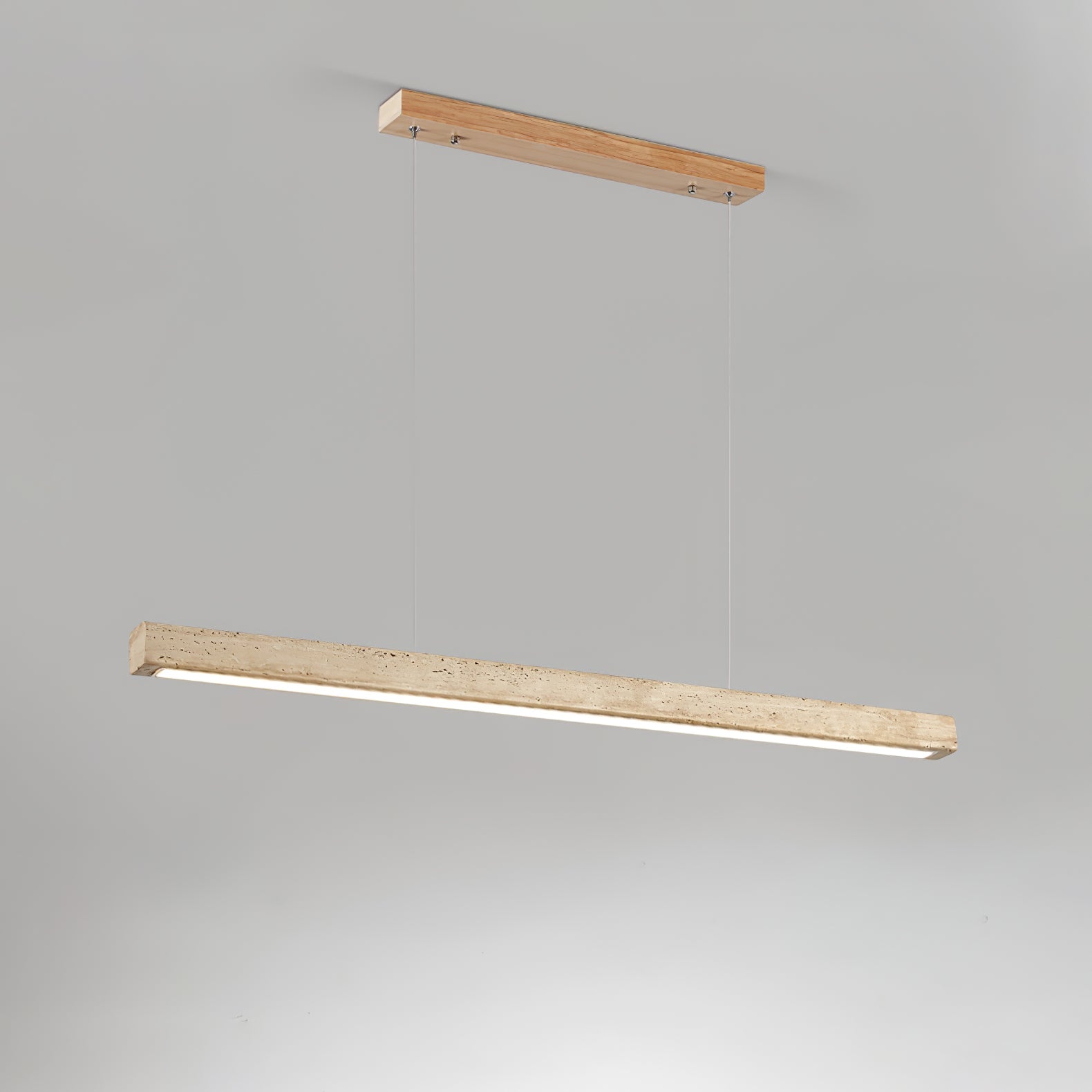 Imiror Minimalist Travertine Linear Pendant - Neutral Decor