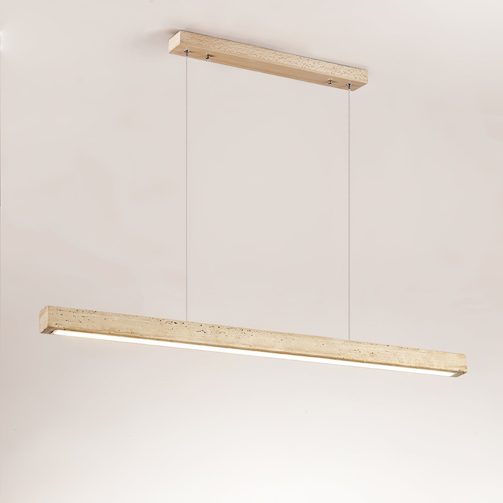 Imiror Minimalist Travertine Linear Pendant - Neutral Decor