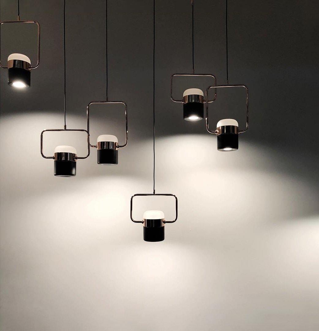 Lirael Pendant Lamp Adjustable Glass with Brass